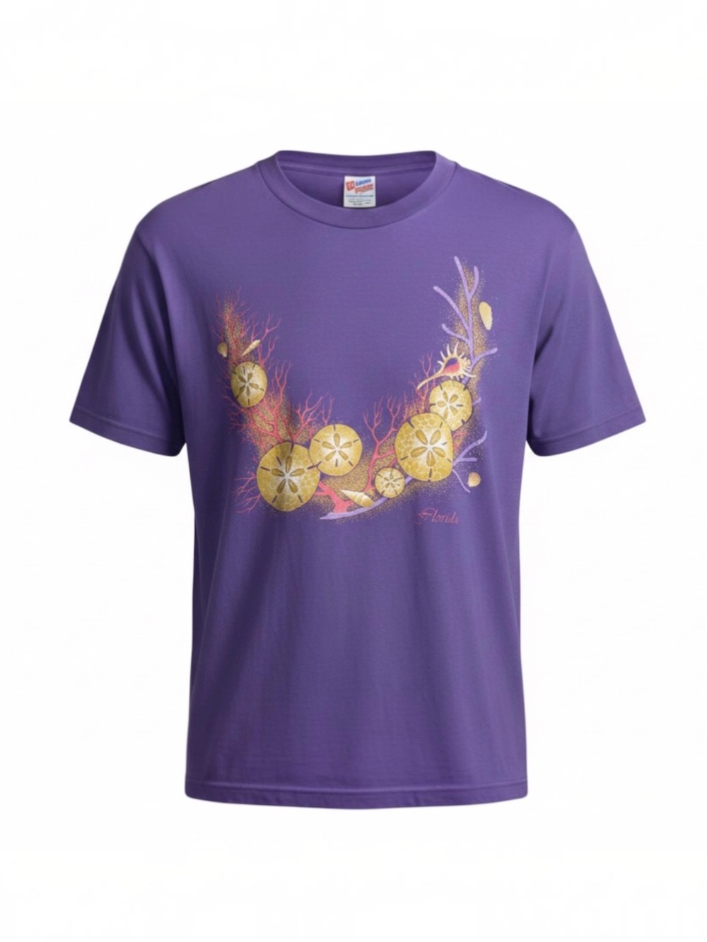 Hanes 90s Made in U.S.A Single Stitch Relaxed Fit Graphic T-Shirt in Purple